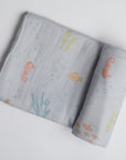 Under the Sea Swaddle on white background.