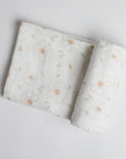 White Daisy Swaddle on white background