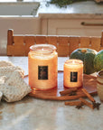 SPICED PUMPKIN LATTE MEDIUM JAR CANDLE lit in kitchen