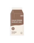 Cacao Powder Hazelnut Milk Smoothing Plant-Based Milk Mask packaging on white background.
