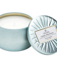 Casa Pacifica Petite Tin Candle on white background.