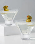 Heavy Base Crystal Martini Glasses
