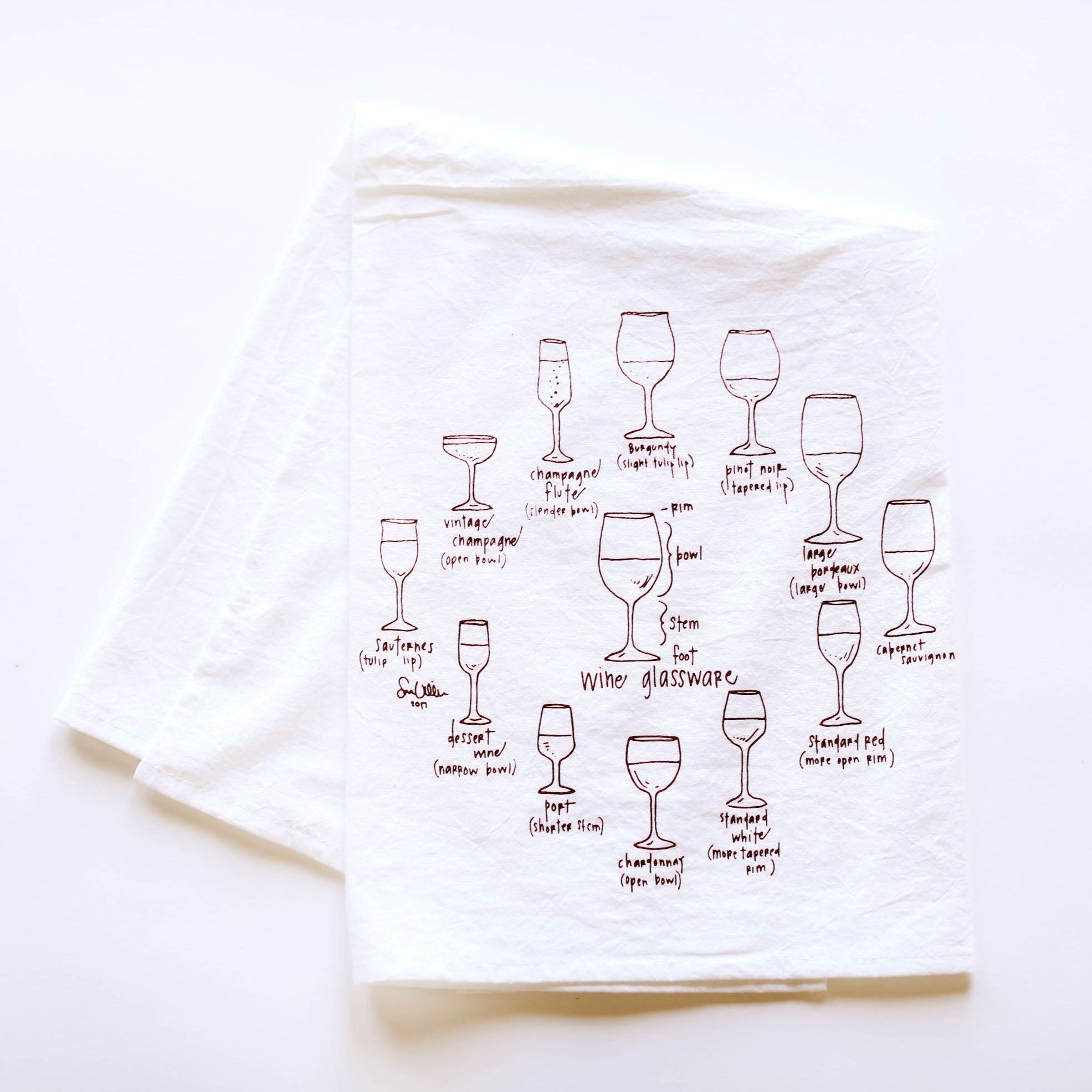 Wine Glassware Tea Towel