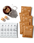 Salted Caramel Pour Over Coffee with sachets, creamer, and coffee mug image