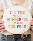 Most Wonderful Time of the Year Cross Stitch in hands