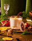 NOG Candle by Rewined on a holiday tablescape