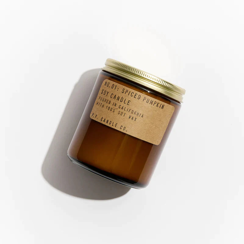 Spiced Pumpkin 7.2 oz Soy Candle on white background