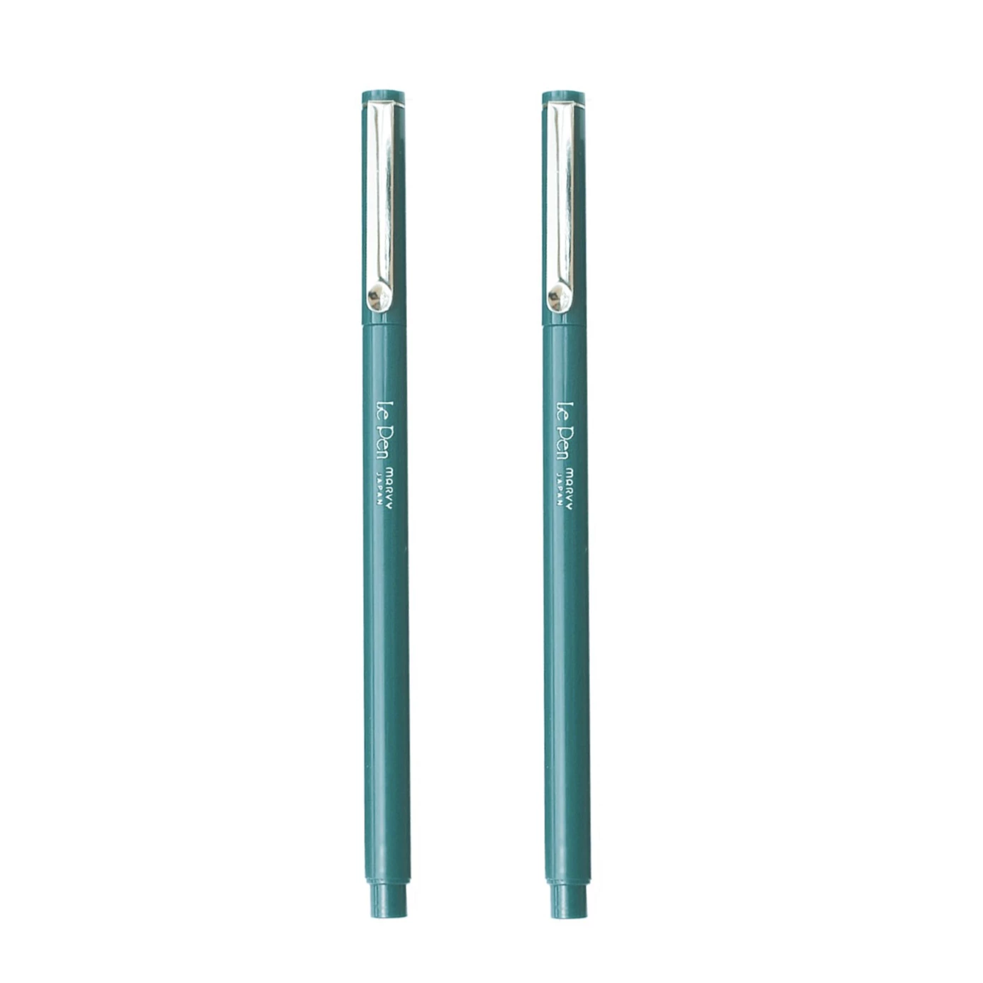 Two teal blue pens.