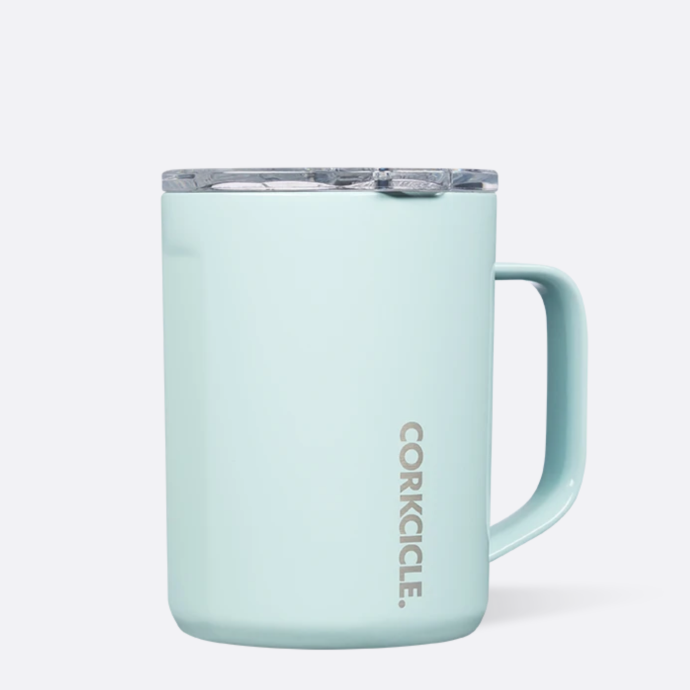 light blue insulated mug