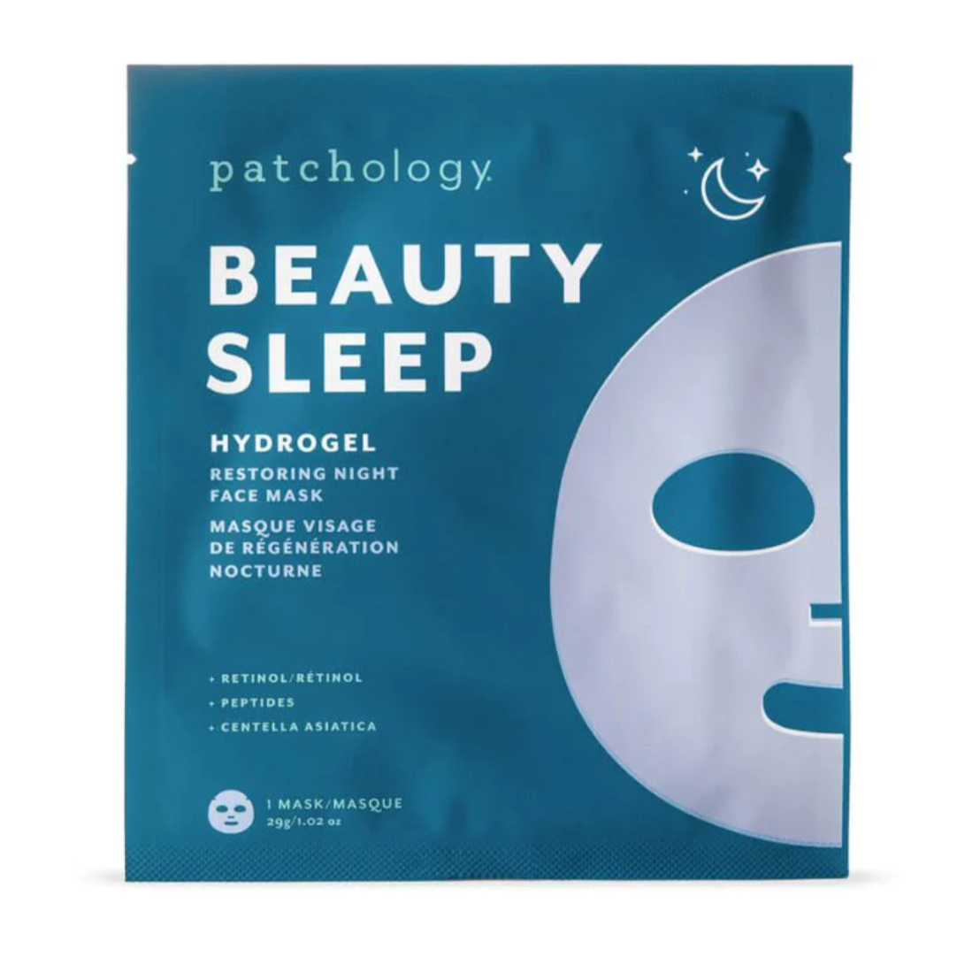 Dark blue beauty sleep mask packaging