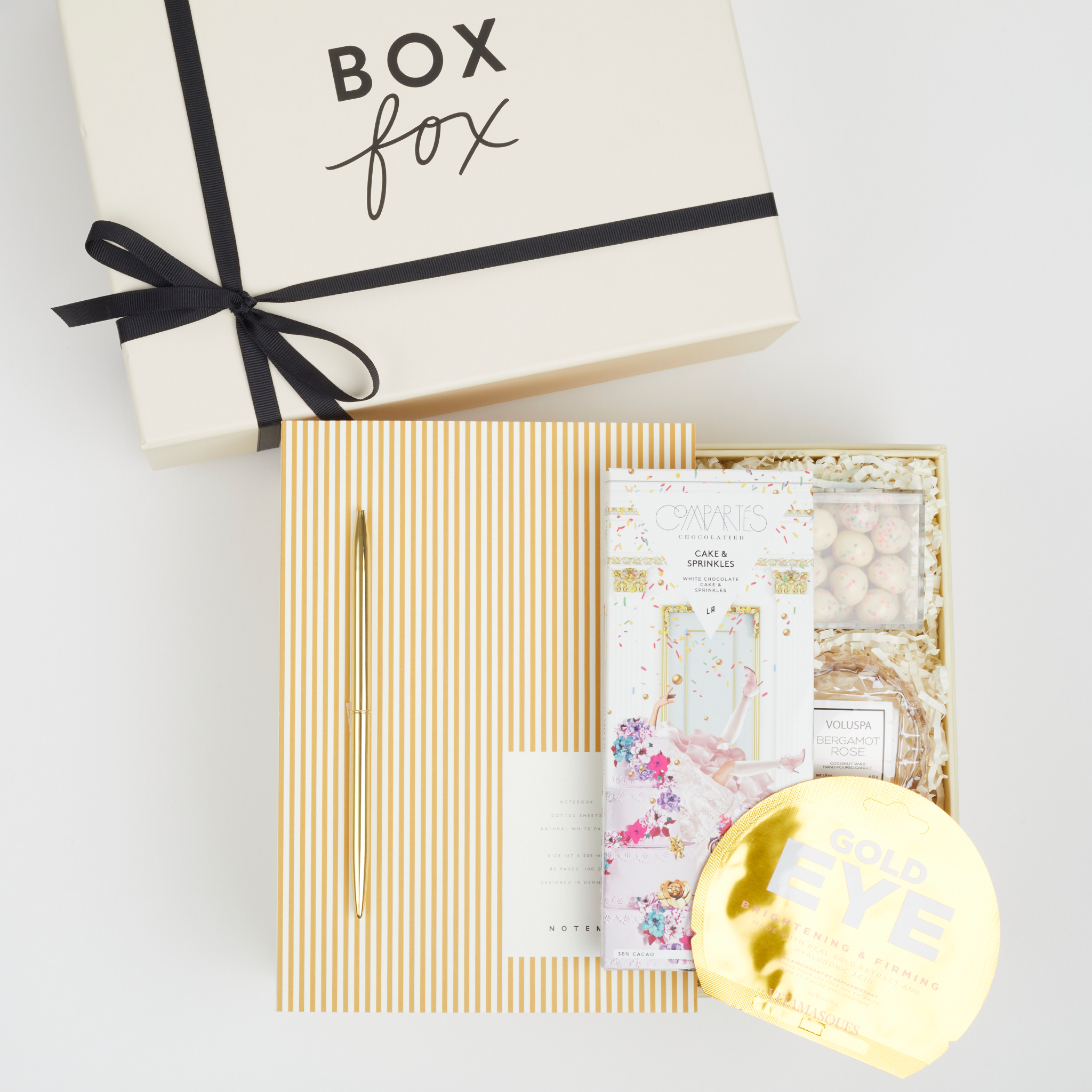 BOXFOX Birthday Gift Box available in Original CremeBOXFOX Birthday Box shown in gift box with ivory crinkle paper