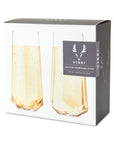 Packaging for Faceted Crystal Stemless Champagne Flutes