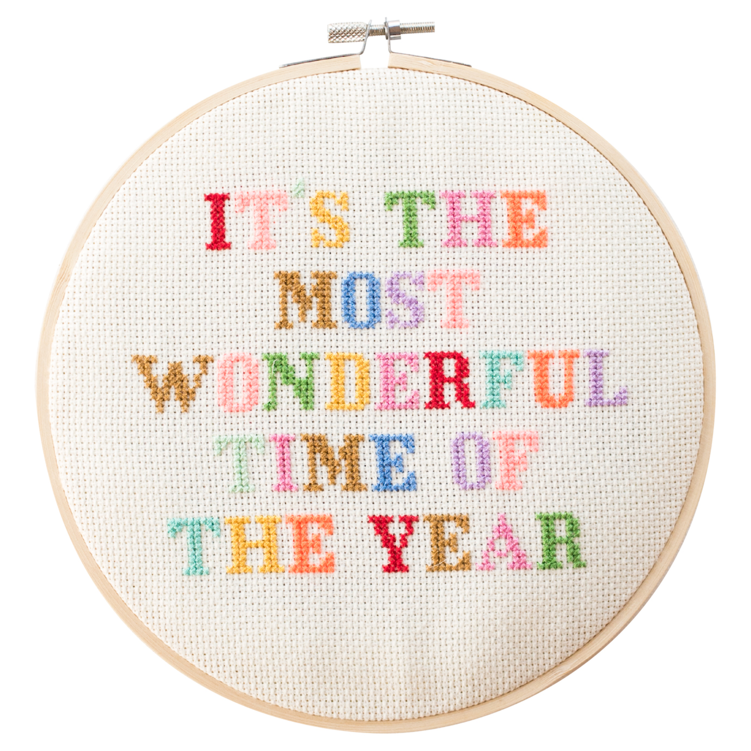 Most Wonderful Time of the Year Cross Stitch on White