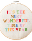 Most Wonderful Time of the Year Cross Stitch on White