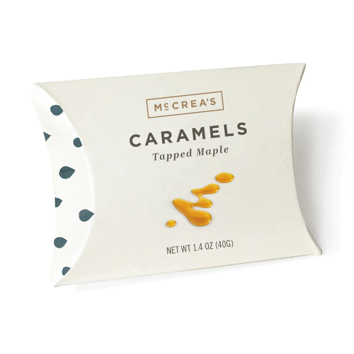 Maple Caramel Pillow Box packaging on white background.